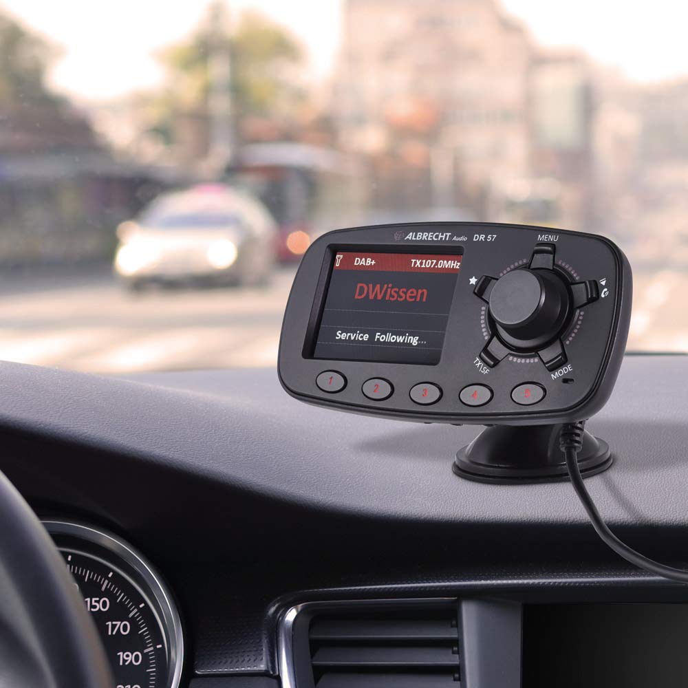 Albrecht DR 57 87.6-107.9MHz Bluetooth Negro - Transmisor FM (87,6-107,9 MHz, LCD, 6,1 cm (2.4"), Bluetooth, Encendedor de Cigarrillos, CC, 12-24)