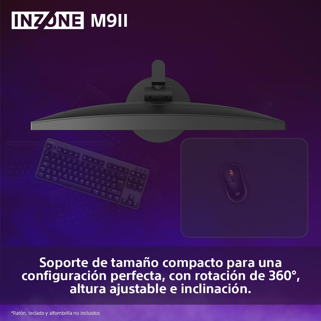 Sony INZONE M9II Monitor Gaming, 27 Pulgadas, 4K Ultra HD: Resolución 2160p, Frecuencia actualización 160 Hz, 1 ms GTG, Espectro DCI-P3 95%, Full Array LED, G-Sync, Adaptive Sync, VRR, Negro