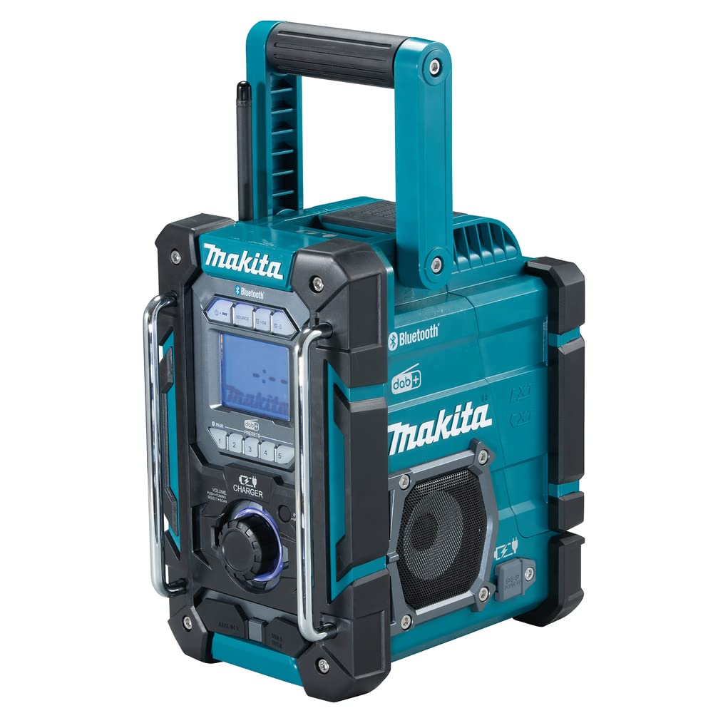 Makita DMR112 Battery Operated Construction Site Radio 7.2 V - 18 V with Dab+ and Bluetooth (Without Battery, Without Charger), Turquoise