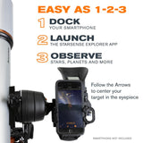 Celestron 22460 StarSense Explorer DX 102AZ Telescopio para Smartphone con aplicación, Compatible con iPhone/Android, Gris
