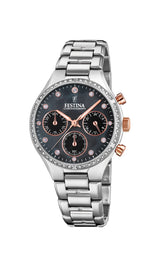 FESTINA Reloj Cronógrafo para Mujer de Cuarzo con Correa en Acero Inoxidable F20401/4