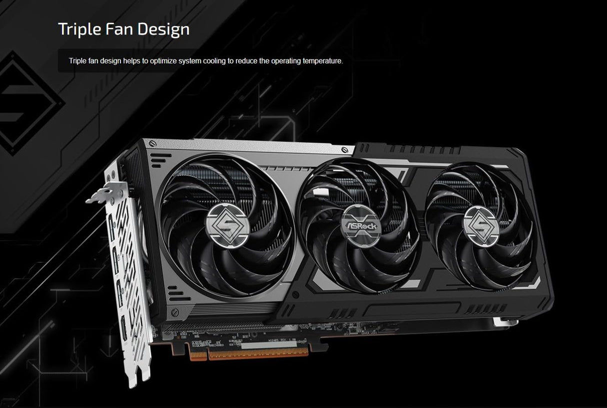 ASRock AMD Radeon RX 9070 XT Steel Legend Dark - Tarjeta gráfica DDR6 de 16 GB