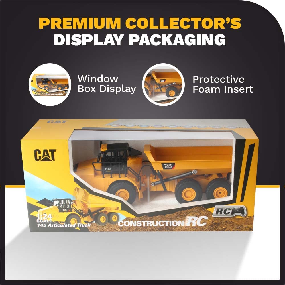 Carrera - 37025004-1:24 RC Cat 745 Articulated Truck - Camión articulado