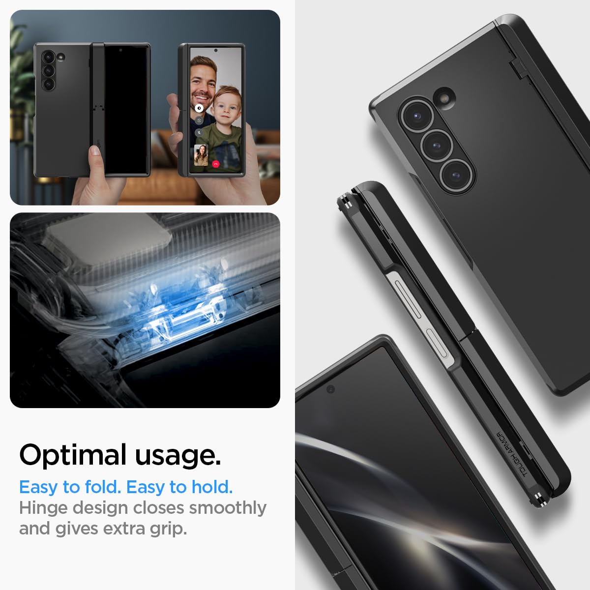 Spigen Funda Tough Armor Pro P Compatible con Samsung Galaxy Z Fold 6 - Negro