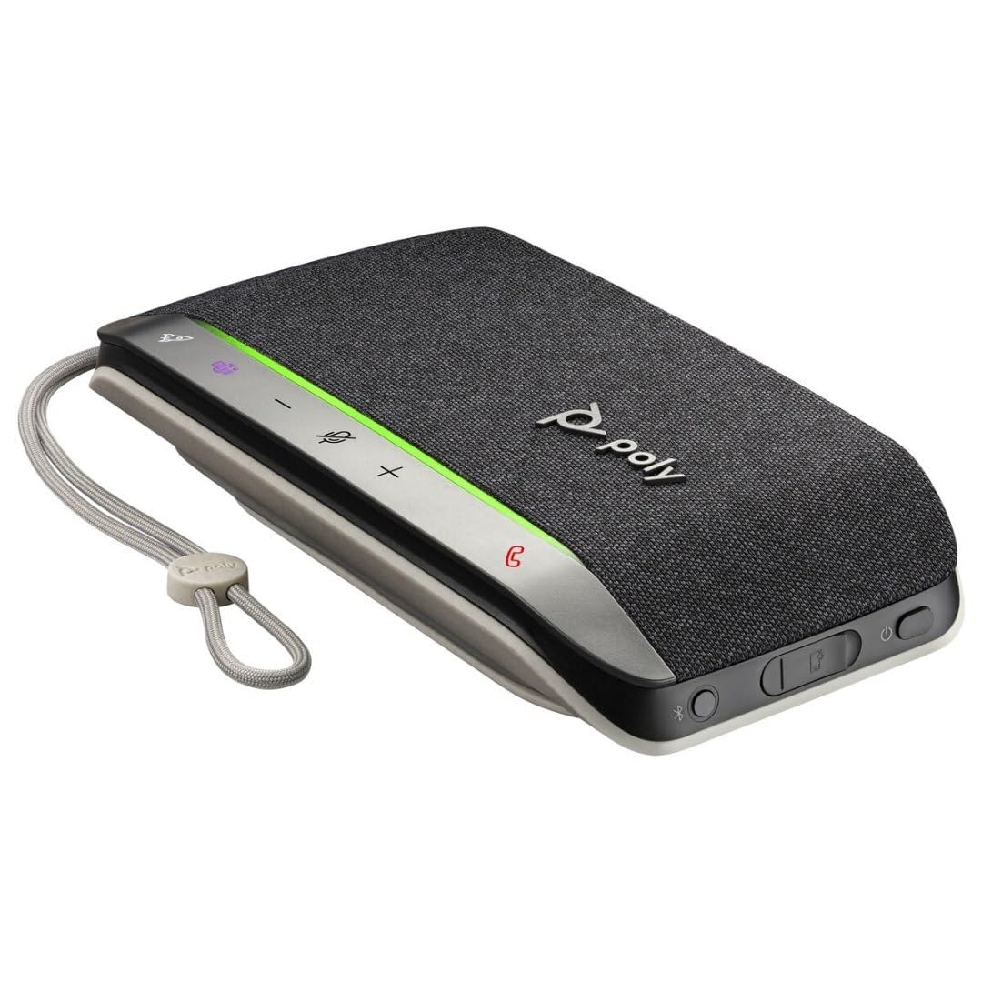 Poly - Altavoz para conferencias Sync 20 Bluetooth/USB-C - Altavoz portátil - Cancelación de ruido y eco - Conexión a móviles u ordenadores - Teams (certificado), Zoom