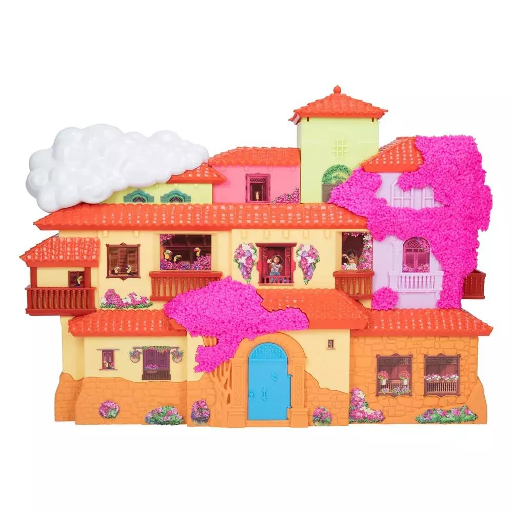Encanto Disney – Casa de Muñecas Familia Madrigal con Mecanismo Interactivos – Este Pack Incluye 15 Accesorios, Luces y Música de la Película de Encanto - Juguete para Niñas 3 años +