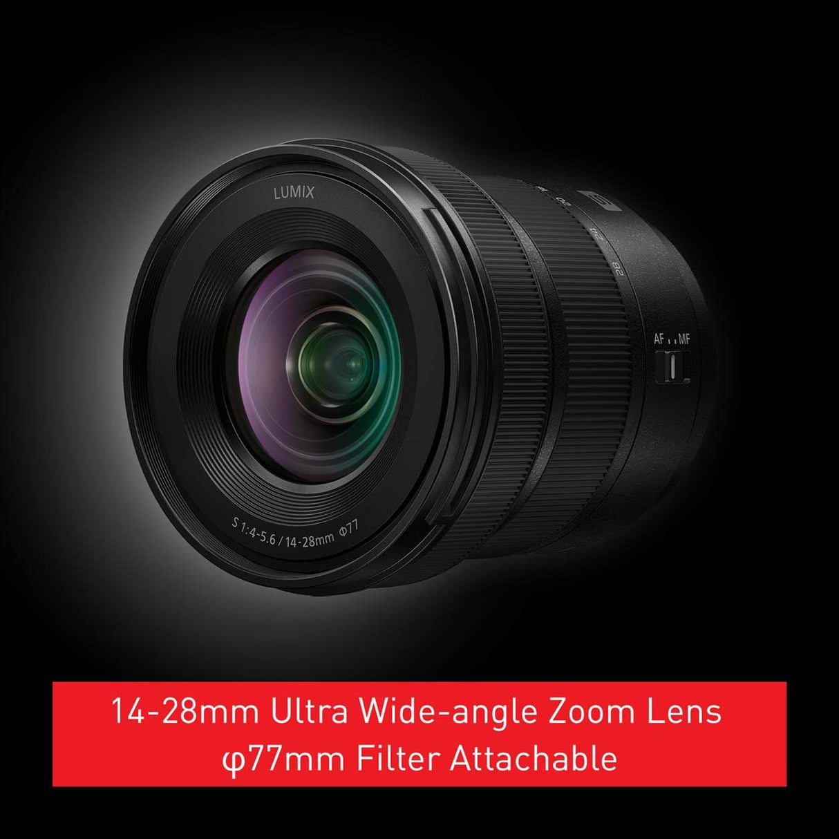 Panasonic LUMIX S-R1428 S - Lente de Montaje en L F4-5.6 Macro 14-28 mm Negro