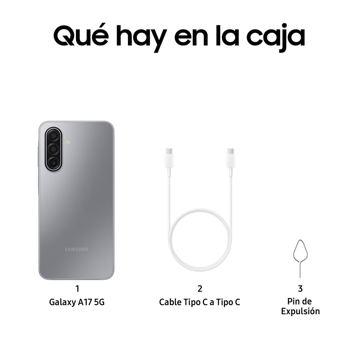 SAMSUNG Galaxy A17 5G 128GB - Teléfono Móvil con IA, Marco Fino 7,5mm, Pantalla Grande, Cámara 50MP, 4GB RAM, Batería 5000mAh, Gris, Garantía del Fabricante 3 Años + 1 Año Extra