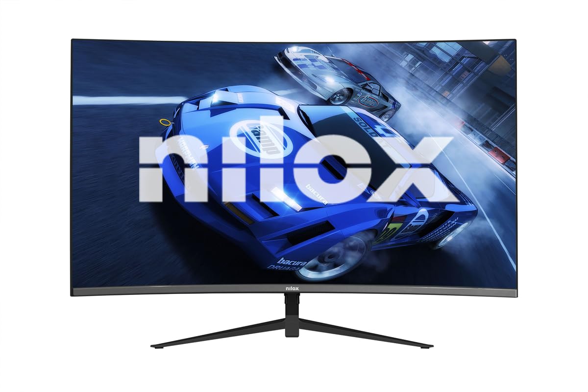 Nilox NXM27FHD18001 Monitor Curvo 27", VA, Pantalla Gaming 180Hz, Monitor PC con Reducción de Luz Azul, Conexiones HDMI y DP