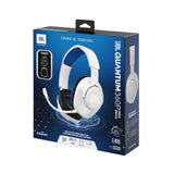 JBL Quantum 360P Auriculares inalámbricos con bluetooth para Playstation, micrófono desmontable, cancelación activa del ruido, QuantumSOUND Signature, 22 horas de batería, blanco