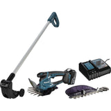Makita DUM604RFX1 - Tijeras de césped (18 V, 3,0 Ah, 1 batería y Cargador, Incluye alargador de Mango con Rueda)