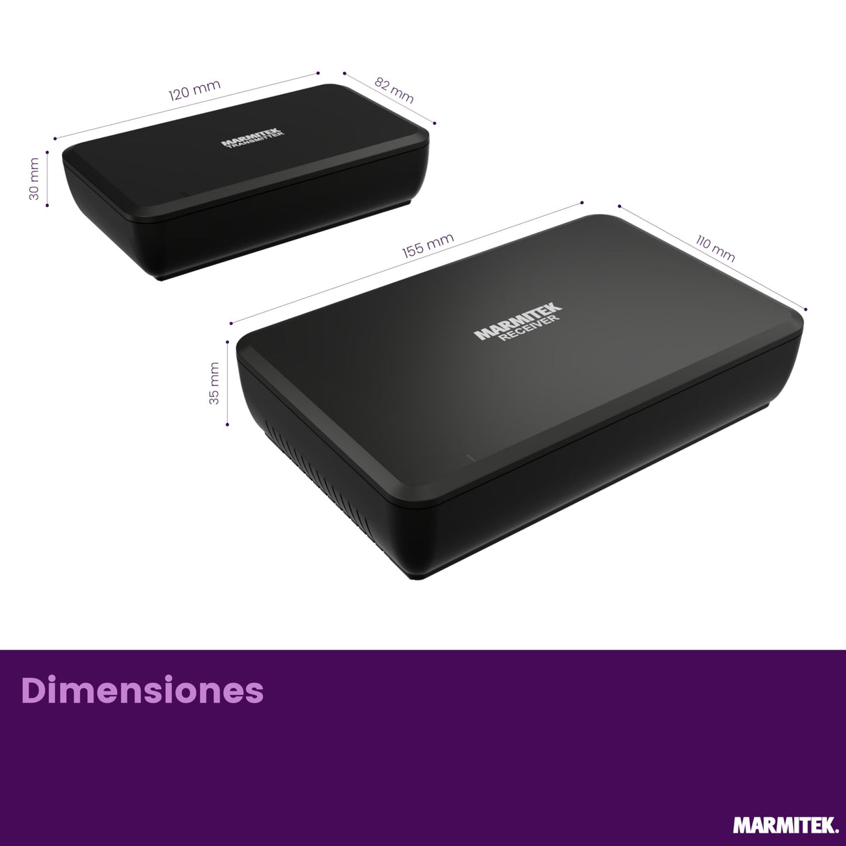Transmisor de Audio Marmitek para Altavoces - Marmitek Speaker Anywhere 750 - Audio inalámbrico - Conexión de Dos Altavoces HiFi - 1 transmisor / 2 receptores (50 W RMS)