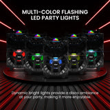 Pyle 580W Portable Bluetooth PA Speaker – 8” Rechargeable Wireless Karaoke System with TWS, LED Display, Disco Lights, FM/USB/SD/AUX Inputs, 6.5mm Mic, Wheels and Trolley, Wireless Mic and Remote