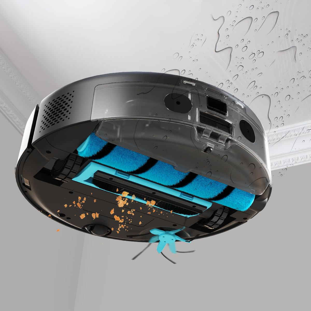 Cecotec Robot Aspirador Conga 12090 Twice Roller Home&Fill. Base de Autovaciado, Tanque Mixto, Láser Integrado, 4000 Pa, Autonomía 240', Fregado, Cepillo Multifunción, Cepillo Lateral, App