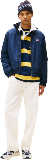 Tommy Jeans Cazadora de entretiempo Hombre Essential Padded con cuello alto, Azul (Dark Night Navy), L
