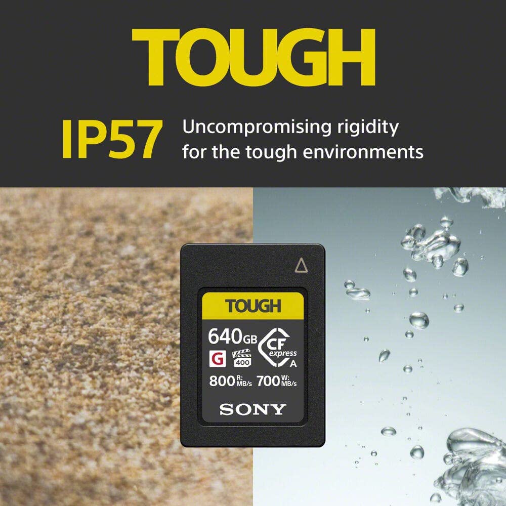 Sony VPG400 Tough CFexpress - Tarjeta de Memoria Flash de Alta Velocidad (Clase G, 640 GB, Tipo A (800 MB/s de Lectura y 700 MB/s de Escritura) - CEA-G640T