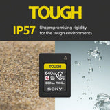 Sony VPG400 Tough CFexpress - Tarjeta de Memoria Flash de Alta Velocidad (Clase G, 640 GB, Tipo A (800 MB/s de Lectura y 700 MB/s de Escritura) - CEA-G640T