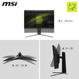 MSI mag 32CQ6PF - Pantalla para Juegos Curvada FHD de 32" - Lalle Rapid VA 2560 x 1440 1500R, 180Hz / 0,5ms -GtG, DisplayHDR 400, Adaptive Sync, DP 1.4, HDMI 2.0 CEC