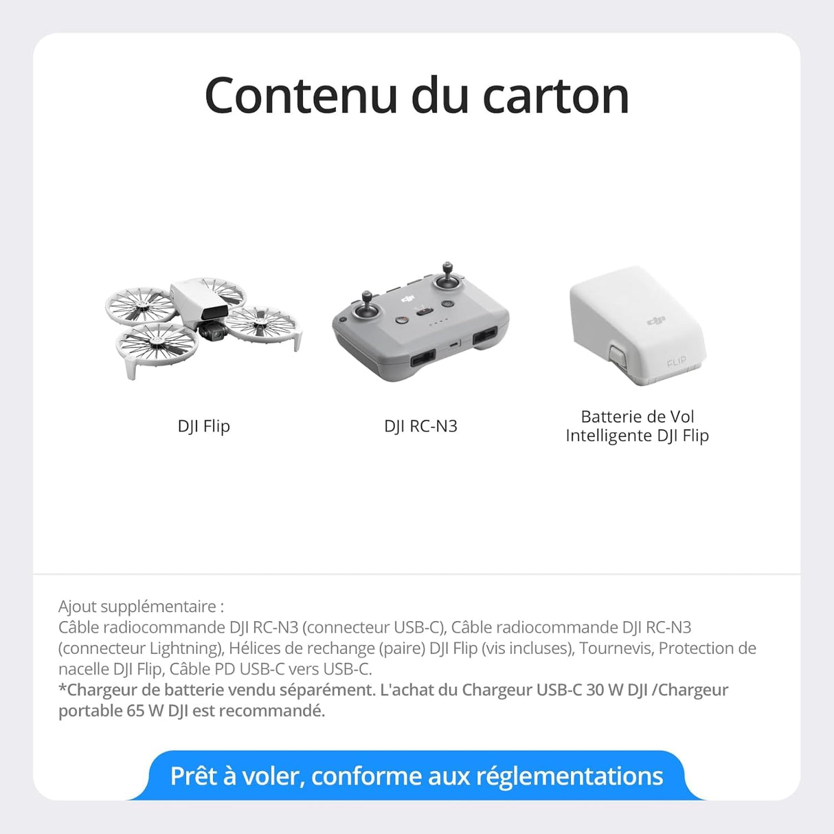 DJI Flip,Drone con cámara 4k adulto, mini drone con cámara, < 249g, drone función sígueme, 13km transmisión de vídeo, arranque manual,retorno automático,31min tiempo de vuelo,con delantal ((RC-N3))