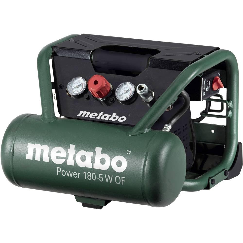 Metabo Power 180-5 W OF - Compresor 1,5 CV 5 litros sin aceite, especial construcción
