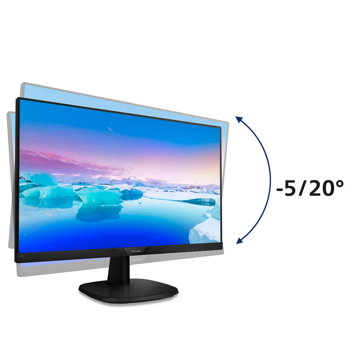 Philips Monitor LCD Full HD 273V7QDSB/00, Monitor IPS (Full HD, 1920 x 1080, Sin bordes, Flicker Free, Low Blue Mode, VESA, VGA + HDMI + DVI), 27", Negro