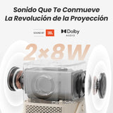 【Sound by JBL&Built-in Battery】 WiFi Bluetooth,Yaber T2 Proyector Full HD 1080P Nativo,Auto Enfoque/Keystone, Vídeo Proyector Cine en Casa/Exterior para Movil/iOS/Android(Camouflage)