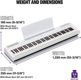 Yamaha P-125a - Piano digital portátil esbelto, dinámico y potente, combinado con la tecnología más vanguardista, color blanco