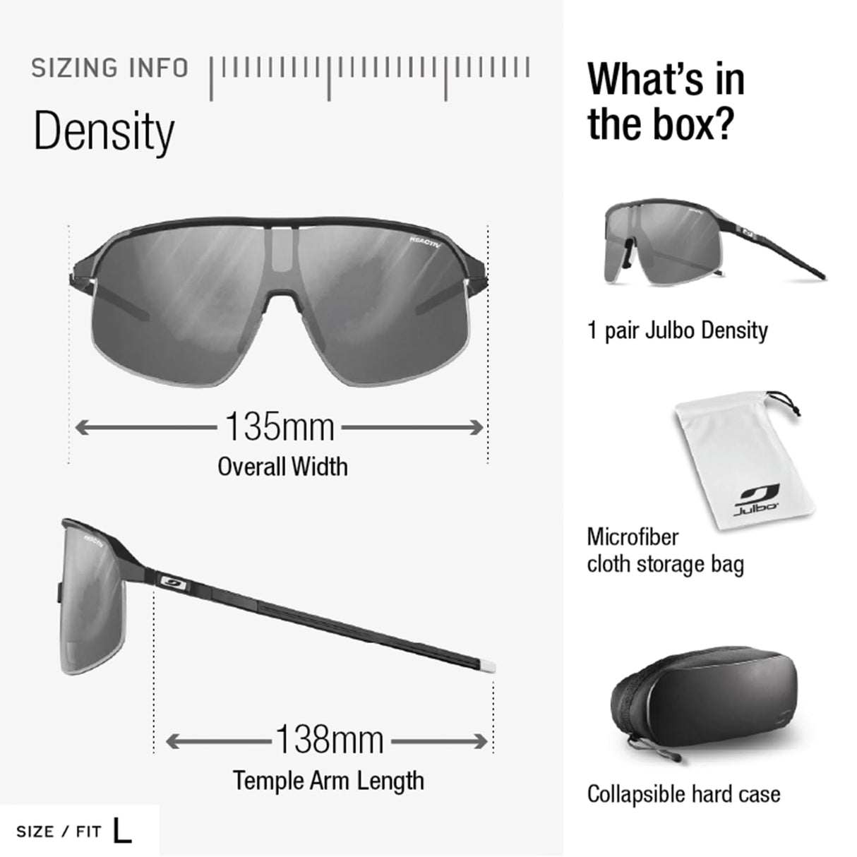 Julbo Density Gafas DE Sol, Negro Translu/Cuivre, L Unisex Adulto