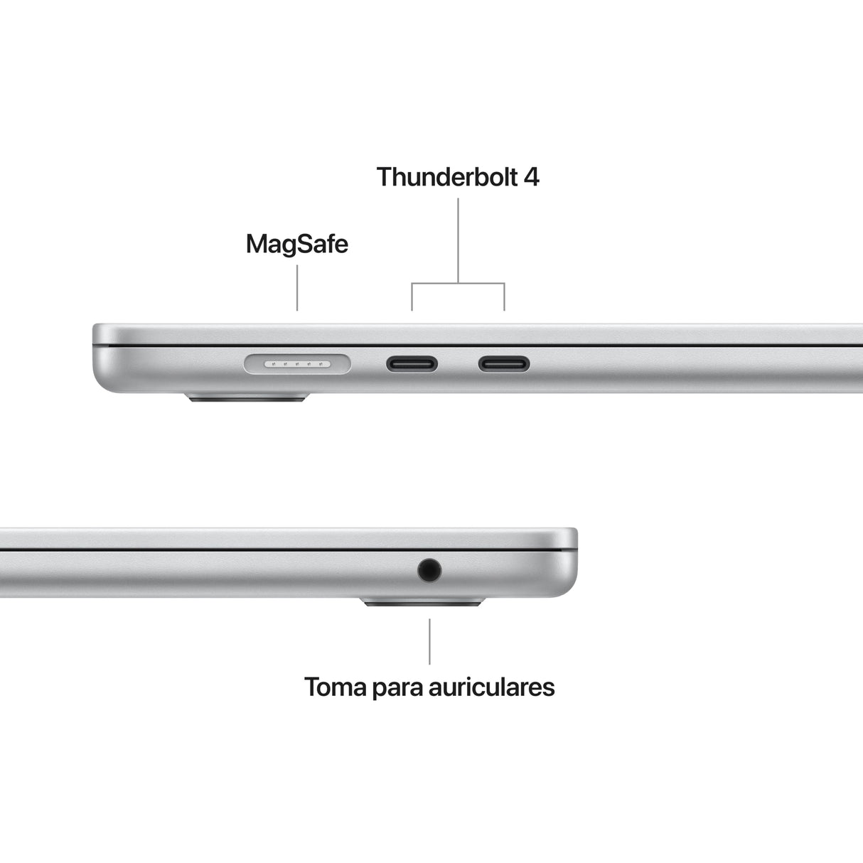 Apple 2025 MacBook Air de 15 Pulgadas con Chip M4: diseñado para Apple Intelligence, Pantalla Liquid Retina de 15,3 Pulgadas, 16 GB de Memoria unificada, 256 GB SSD, Teclado español; Plata