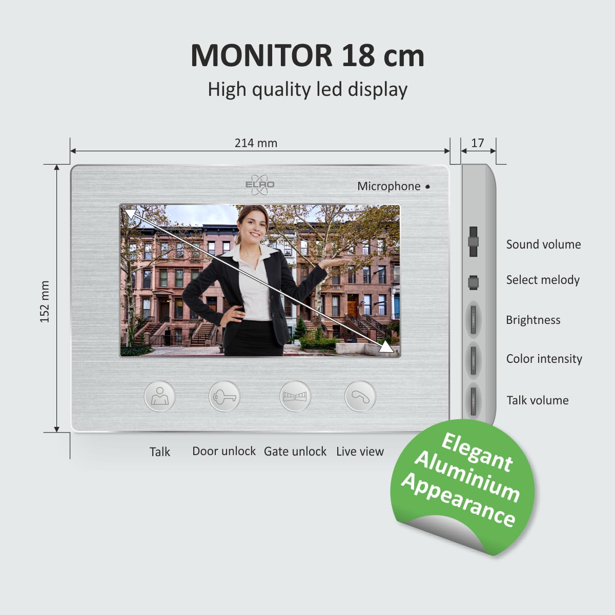 ELRO DV4000-4 Kit de Videoportero │ 4 Apartamentos │ Cámara 1080P Full HD con visión Nocturna │ Cable de 4 Hilos │ 16 Tonos de Llamada