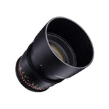 Samyang F1313006101 - Objetivo para vídeo VDSLR para Sony E (Distancia Focal Fija 85mm, Apertura T1.5-22 AS IF UMC II, diámetro Filtro: 72mm), Negro