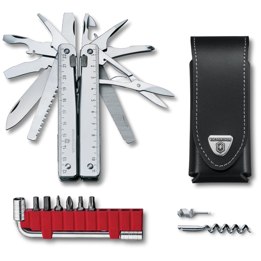 Victorinox Swisstool X Plus, Navaja multiusos suiza en funda de cuero
