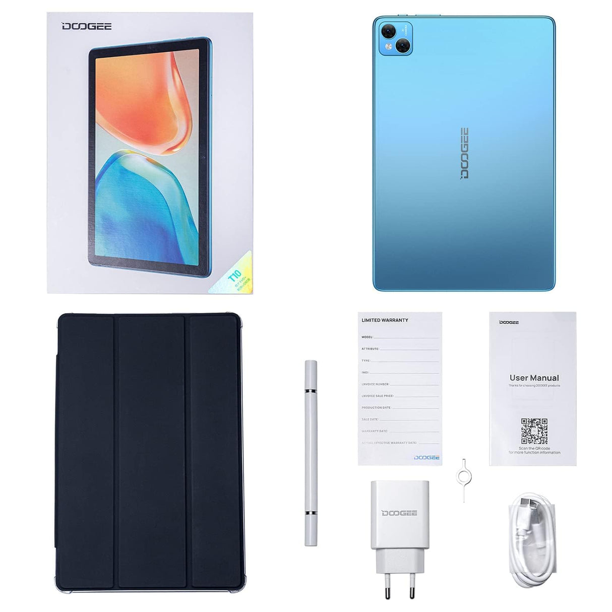 DOOGEE Tablet 10.1 Pulgadas, Tableta 15GB RAM 128GB ROM(1TB Expandible), Android 12 5G+2.4G WiFi |13MP+8MP |Pantalla HD IPS |8300mAh |Bluetooth 5.1| Bolígrafo Táctil Azul