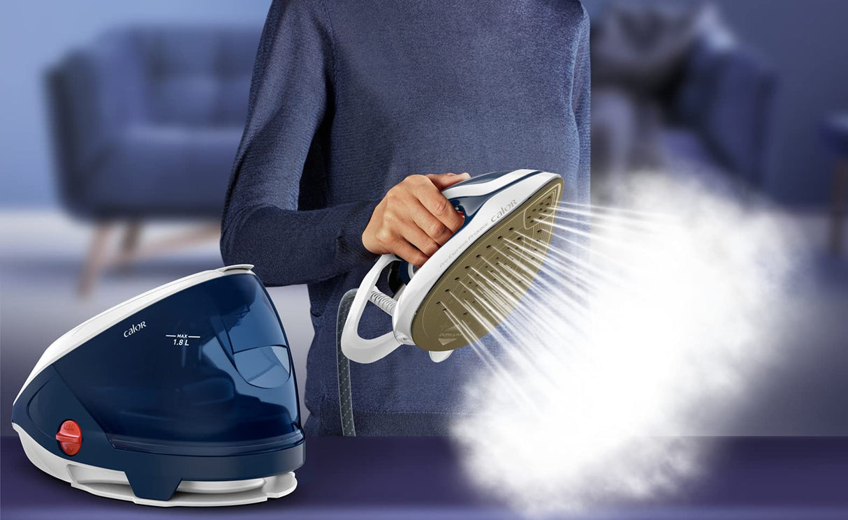 Calor Pro Express Protect GV9223C0 - Central de vapor, potente, bomba de 7,2 bar, flujo de vapor de 130 g/min, función de planchado con vapor de 500 g/min, colector de cal extraíble, producto francés