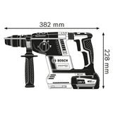Bosch Professional GBH 18V-26 F - Martillo perforador combinado a batería (18V, 2,6 J, Ø máx. hormigón 26 mm, SDS plus, 2 baterías 5,5 Ah ProCORE18V, en L-BOXX 136), Negro, Rojo, Azul, en L-BOXX