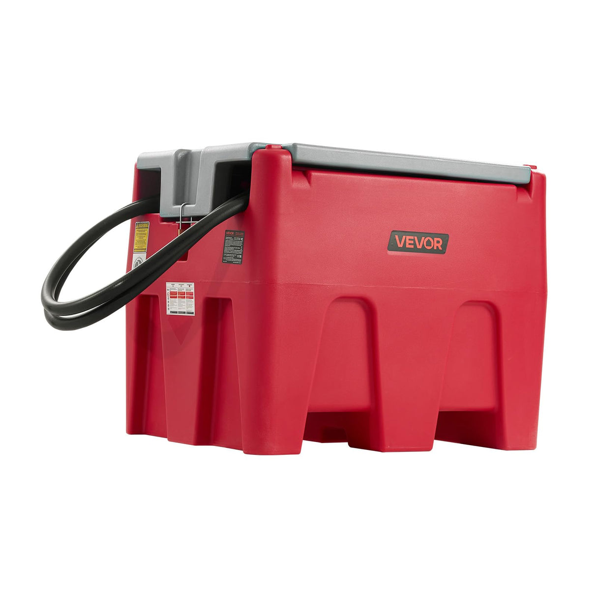 VEVOR Tanque Portátil para Diésel y Gasolina de 220 L con Bomba de Transferencia Eléctrica, Manguera de 3,8 m y Boquilla de Repostaje Automática, Tanque para Transporte de Combustible, Rojo