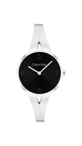 Calvin Klein Reloj Analógico de Cuarzo para Mujer Colección Joyful con Pulsera Rígida de Acero Inoxidable Plateada - 25100026