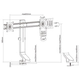 Soporte de Escritorio Dual para Pantalla con gestión de Cables Maclean Brackets MC-854
