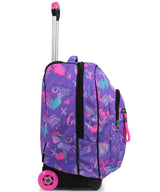 Seven Mochila con Ruedas, IRIDESCENT, Lila - Mochila 2 en 1, Mochila Escolar con Carro, Crossover System - Bolso Escolar Niños, para adolescentes - Bolsillo Interior con Organizador