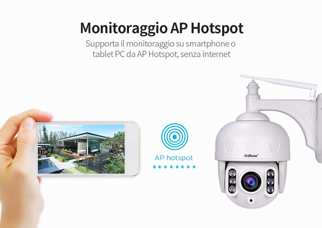 Nuevo Modelo SH028 cámara PTZ Zoom óptica 5 x WiFi Ap Hotspot inalámbrica Infrarrojos 3.0 megapíxeles HD IR Cut ONVIF P2P Ranura Micro SD