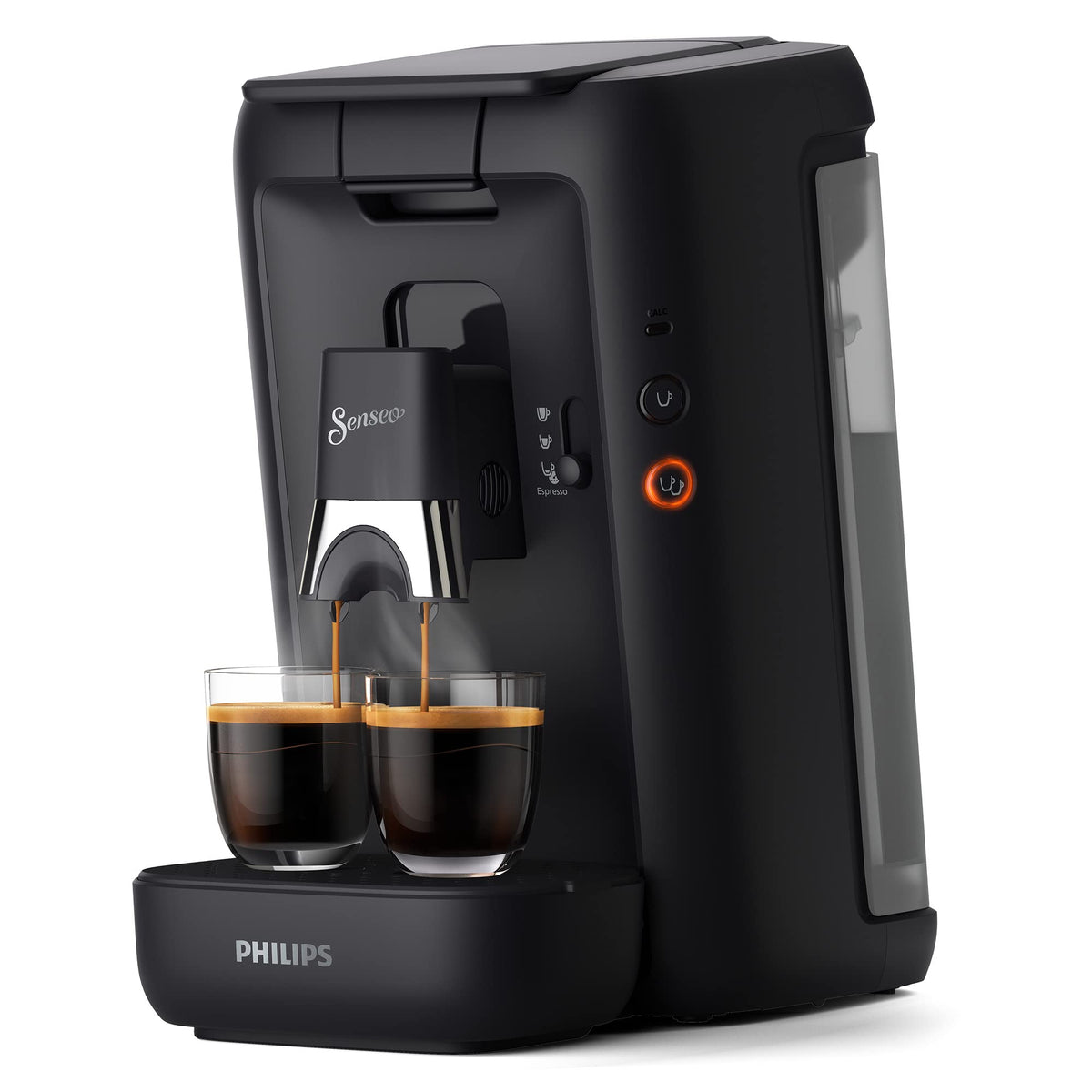 Philips Senseo Maestro - Máquina de café con depósito de agua de 1,2 litros, selección de intensidad y función de memoria, producto verde, color: negro, (CSA260/61)