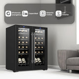 SVAN Vinoteca 36 Botellas Negro SVN3600D2. 60W, Display LED táctil, Pantalla Digital Exterior, 12 Rejillas Metálicas, Clase de Eficiencia Enérgetica G