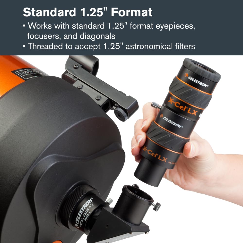 Celestron 93428 1.25" X-Cel LX: lentes Barlow 3x, negro