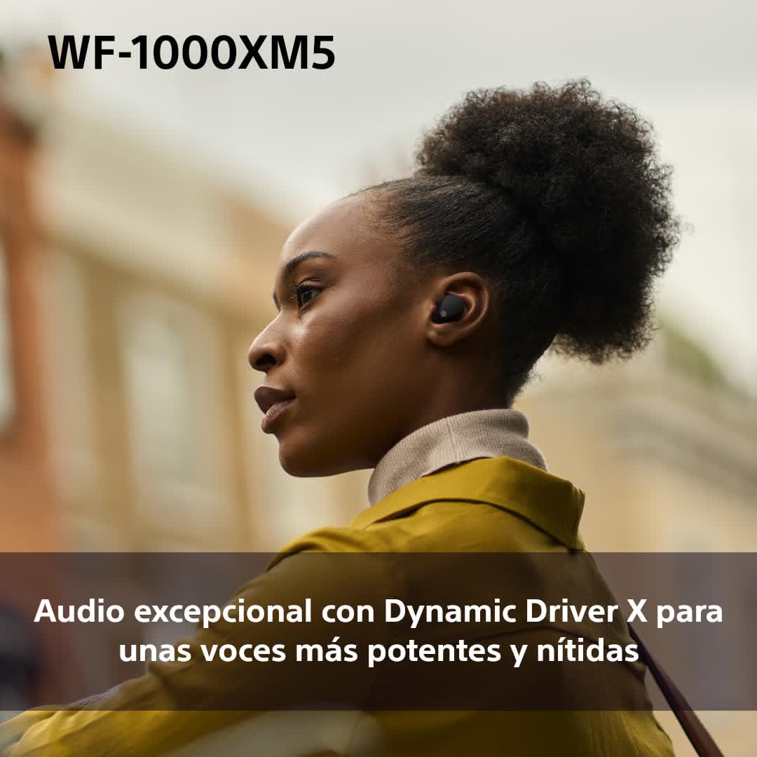 Auriculares inalámbricos con Noise Cancelling SONY WF-1000XM5, bluetooth, auriculares in-ear, micrófono, hasta 24 horas de batería, carga rápida, IPX4, Alexa y Google Assitant, iOS y Android - Negro