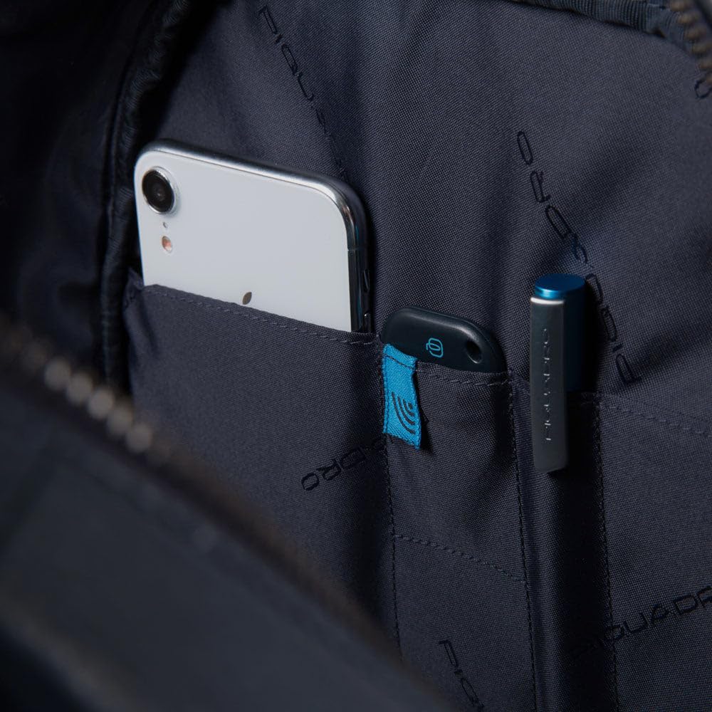 Piquadro Modus Special, Mochila de Piel, Azul Marino
