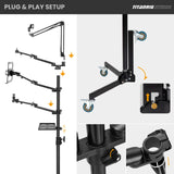 TARION Soporte Camara Mesa Brazo: Soporte para Camara de Escritorio Flexible Overhead Camera Mount Rig Fotografia con Brazo Articulado para Luz de Anillo Micrófono Video Titanrig(Conjunto de Pasillo)