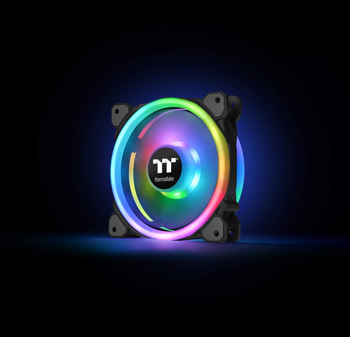 Thermaltake Riing Trio 12 LED RGB - Pack de 3 ventiladores para PC, color negro
