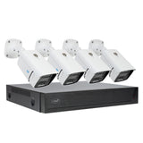 Kit de videovigilancia PNI House IPMAX PoE 3LR, NVR con 4 Puertos PoE y 10 en Red,y 4 cámaras de 3MP, Exterior