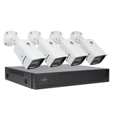 Kit de videovigilancia PNI House IPMAX PoE 3, NVR con 4 Puertos PoE, 4 cámaras con 3MP, Exterior, Power Over Ethernet, detección de rostros