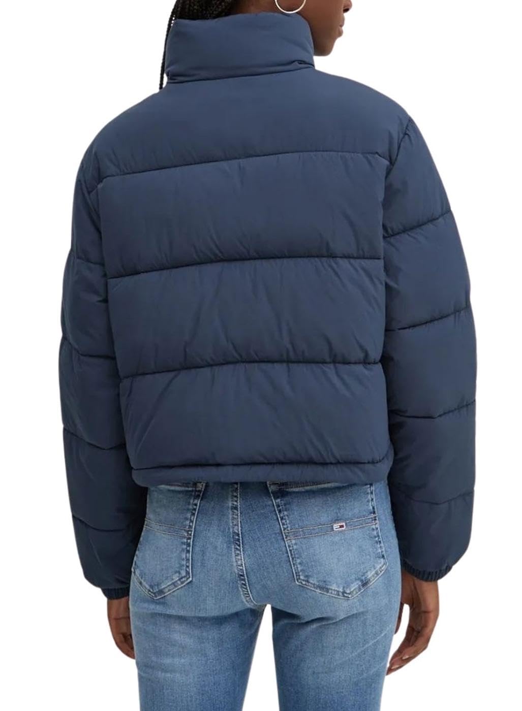 Tommy Jeans Cazadora Acolchada Mujer Cropped Essential Puffer Corta, Azul (Dark Night Navy), XL